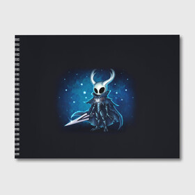 Альбом для рисования с принтом Hollow Knight в Ухте, 100% бумага
 | матовая бумага, плотность 200 мг. | Тематика изображения на принте: grimm | hallounest | heart of nightmare | hollow knight | hornet | knight | quirrell | silksong | гримм | квиррел | рыцарь | халлоунест | холлоу найт | хорнет