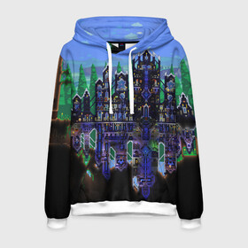 Мужская толстовка 3D с принтом TERRARIA в Ухте, 100% полиэстер | двухслойный капюшон со шнурком для регулировки, мягкие манжеты на рукавах и по низу толстовки, спереди карман-кенгуру с мягким внутренним слоем. | Тематика изображения на принте: game | pixel | terraria | игра | пиксель | террариа