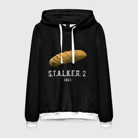 Мужская толстовка 3D с принтом STALKER 2 Батон в Ухте, 100% полиэстер | двухслойный капюшон со шнурком для регулировки, мягкие манжеты на рукавах и по низу толстовки, спереди карман-кенгуру с мягким внутренним слоем. | mem | metro | stalker | stalker 2 | еда | игра | из игры | мем | метро 2033 | прикол | сталкер | сталкер 2 | сталкер батон | хлеб | юмор