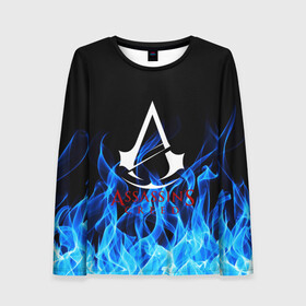 Женский лонгслив 3D с принтом  Assassin’s Creed в Ухте, 100% полиэстер | длинные рукава, круглый вырез горловины, полуприлегающий силуэт | black flag | brotherhood | chronicles | creed | game | origins | revelations | rogue | syndicate | unity | альтаир | ассасин | игры | кинжал | пираты