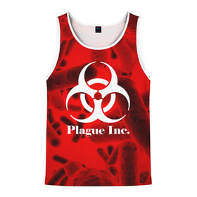 Мужская майка 3D с принтом PLAGUE INC. в Ухте, 100% полиэстер | круглая горловина, приталенный силуэт, длина до линии бедра. Пройма и горловина окантованы тонкой бейкой | Тематика изображения на принте: molecule | plague inc | абстракция | бактерии | вирус | клетки | медицина | микробы | молекулы | наука | нейрон | нейроны | планета | текстура | текстуры | формула
