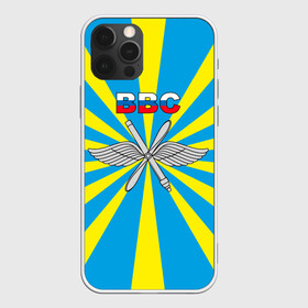 Чехол для iPhone 12 Pro с принтом Флаг ВВС в Ухте, силикон | область печати: задняя сторона чехла, без боковых панелей | 23 февраля | авиация | армия | ввс | ввф | военно | военный | воздушные | войска | герб | летчик | надпись | офицер | россии | российский | россия | русский | рф | силы | служба | флот | штурман