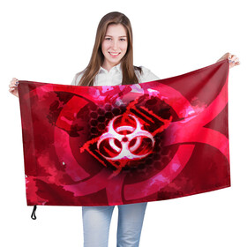 Флаг 3D с принтом Plague Inc LC (Oko) в Ухте, 100% полиэстер | плотность ткани — 95 г/м2, размер — 67 х 109 см. Принт наносится с одной стороны | авторская | вирус | знаки | игры | интересная | каракули | круг | лабиринт | линии | мозаика | необычная | око | символы | страшная | туннель | черная | эпидемия