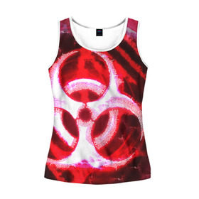 Женская майка 3D с принтом Plague Inc LB (Oko) в Ухте, 100% полиэстер | круглая горловина, прямой силуэт, длина до линии бедра | авторская | вирус | знаки | игры | интересная | каракули | круг | лабиринт | линии | мозаика | необычная | око | символы | страшная | туннель | черная | эпидемия