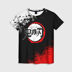 Женская футболка 3D с принтом KIMETSU NO YAIBA в Ухте, 100% полиэфир ( синтетическое хлопкоподобное полотно) | прямой крой, круглый вырез горловины, длина до линии бедер | demon slayer | demon slayer: kimetsu no yaiba | kimetsu | kimetsu no yaiba | nezuko | slayer | tanjiro | клинок рассекающий демонов | незуко | танджиро | шинобу кочо