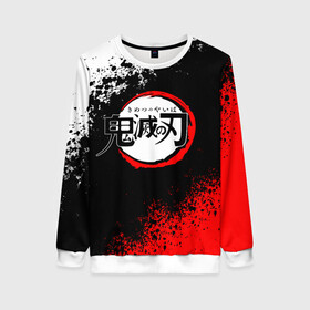 Женский свитшот 3D с принтом KIMETSU NO YAIBA в Ухте, 100% полиэстер с мягким внутренним слоем | круглый вырез горловины, мягкая резинка на манжетах и поясе, свободная посадка по фигуре | demon slayer | demon slayer: kimetsu no yaiba | kimetsu | kimetsu no yaiba | nezuko | slayer | tanjiro | клинок рассекающий демонов | незуко | танджиро | шинобу кочо