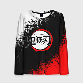 Женский лонгслив 3D с принтом KIMETSU NO YAIBA в Ухте, 100% полиэстер | длинные рукава, круглый вырез горловины, полуприлегающий силуэт | demon slayer | demon slayer: kimetsu no yaiba | kimetsu | kimetsu no yaiba | nezuko | slayer | tanjiro | клинок рассекающий демонов | незуко | танджиро | шинобу кочо