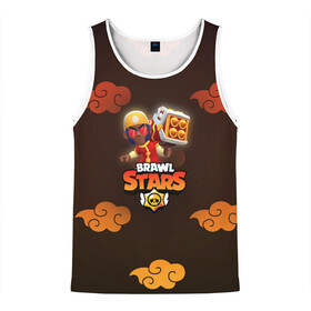 Мужская майка 3D с принтом Brawl Stars Lion Dance Brock в Ухте, 100% полиэстер | круглая горловина, приталенный силуэт, длина до линии бедра. Пройма и горловина окантованы тонкой бейкой | Тематика изображения на принте: bo | brawl stars | brock | crow | darryl | dumpling darryl | dynamike | lion dance brock | sandy | spike | бо | бравл старс | брок | динамайк | дэррил | кроу | леон. leon | новый год | спайк | сэнди