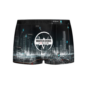 Мужские трусы 3D с принтом WATCH DOGS:LEGION в Ухте, 50% хлопок, 50% полиэстер | классическая посадка, на поясе мягкая тканевая резинка | Тематика изображения на принте: ded sec | game | name | ubisoft | watch dogs | watch dogs 2 | watch dogs legion | город | девушка | дрон | игры | имена | компьютеры | пистолет | телефон | технологии | хакер | юби