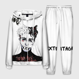 Мужской костюм 3D с принтом Xxxtentacion в Ухте, 100% полиэстер | Манжеты и пояс оформлены тканевой резинкой, двухслойный капюшон со шнурком для регулировки, карманы спереди | Тематика изображения на принте: xxxtentacion