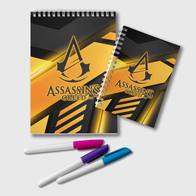 Блокнот с принтом Assassins Creed в Ухте, 100% бумага | 48 листов, плотность листов — 60 г/м2, плотность картонной обложки — 250 г/м2. Листы скреплены удобной пружинной спиралью. Цвет линий — светло-серый
 | анимус | ассасина | дезмонд | кредо | крестовый | майлс | тамплиер