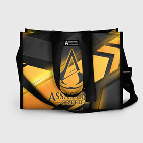 Сумка-шоппер 3D с принтом Assassins Creed в Ухте, 100% полиэстер | застегивается на металлическую кнопку; внутренний карман застегивается на молнию. Стенки укреплены специальным мягким материалом, чтобы защитить содержимое от несильных ударов
 | анимус | ассасина | дезмонд | кредо | крестовый | майлс | тамплиер