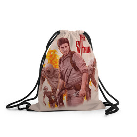 Рюкзак-мешок 3D The Evil Within: в Ухте, 100% полиэстер | плотность ткани — 200 г/м2, размер — 35 х 45 см; лямки — толстые шнурки, застежка на шнуровке, без карманов и подкладки | детектив | зло внутри | лечебница | мир | тайна | чудовища