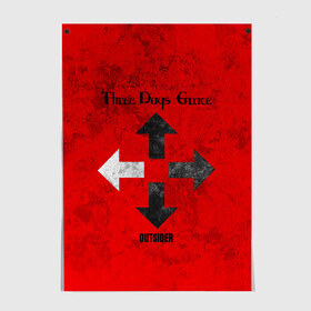 Постер с принтом Three Days Grace в Ухте, 100% бумага
 | бумага, плотность 150 мг. Матовая, но за счет высокого коэффициента гладкости имеет небольшой блеск и дает на свету блики, но в отличии от глянцевой бумаги не покрыта лаком | three days grace