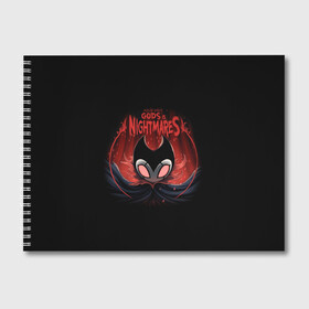 Альбом для рисования с принтом Hollow Knight в Ухте, 100% бумага
 | матовая бумага, плотность 200 мг. | Тематика изображения на принте: grimm | hallounest | heart of nightmare | hollow knight | hornet | knight | quirrell | silksong | гримм | квиррел | рыцарь | халлоунест | холлоу найт | хорнет