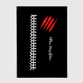 Постер с принтом Three Days Grace в Ухте, 100% бумага
 | бумага, плотность 150 мг. Матовая, но за счет высокого коэффициента гладкости имеет небольшой блеск и дает на свету блики, но в отличии от глянцевой бумаги не покрыта лаком | 