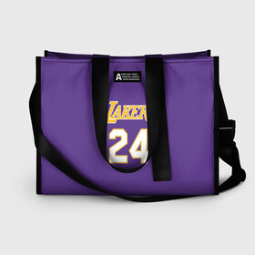 Сумка-шоппер 3D с принтом Los Angeles Lakers Kobe Brya в Ухте, 100% полиэстер | застегивается на металлическую кнопку; внутренний карман застегивается на молнию. Стенки укреплены специальным мягким материалом, чтобы защитить содержимое от несильных ударов
 | basketball | espn | kobe | kobe bryant | kobe bryant death | kobe bryant tribute | lakers | los angeles lakers | nba