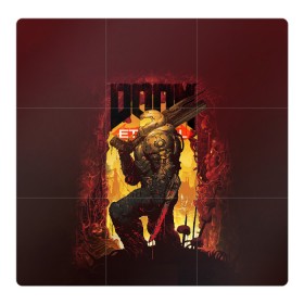 Магнитный плакат 3Х3 с принтом Doom Eternal в Ухте, Полимерный материал с магнитным слоем | 9 деталей размером 9*9 см | Тематика изображения на принте: doom | doom 2016 | doom 2020 | doom eternal | doomguy | дум | дум 2020 | дум вечен | дум етернал | дум этернал | думгай