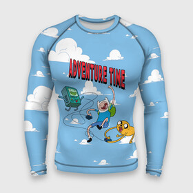 Мужской рашгард 3D с принтом Время Приключений в Ухте,  |  | adventure time | finn the human | jake the dog джейк пёс | vdkovmar. время приключений | бимо (вмо) | мультфильм | пендлетон уорд | страна ууу | фантастика | фин человек