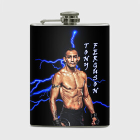 Фляга с принтом TONY FERGUSON в Ухте, металлический корпус | емкость 0,22 л, размер 125 х 94 мм. Виниловая наклейка запечатывается полностью | Тематика изображения на принте: el cucuy | mma | tony ferguson