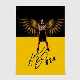 Постер с принтом Kobe Bryant в Ухте, 100% бумага
 | бумага, плотность 150 мг. Матовая, но за счет высокого коэффициента гладкости имеет небольшой блеск и дает на свету блики, но в отличии от глянцевой бумаги не покрыта лаком | angeles | bryant | kobe | lakers | los | nba | баскетбольный | клуб