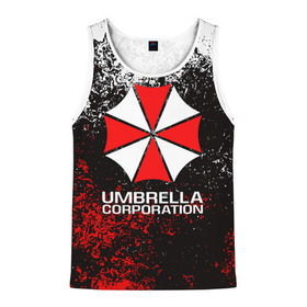 Мужская майка 3D с принтом UMBRELLA CORP в Ухте, 100% полиэстер | круглая горловина, приталенный силуэт, длина до линии бедра. Пройма и горловина окантованы тонкой бейкой | ada wong | biohazard | leon | nemesis | project resistance | raccoon city | re2 | resident evil 2 | rpd | stars | umbrella | ада вонг | амбрелла | немесис | ужасы