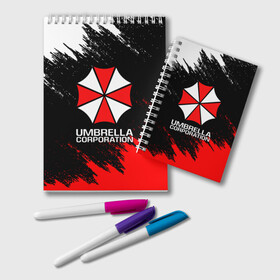 Блокнот с принтом UMBRELLA CORP в Ухте, 100% бумага | 48 листов, плотность листов — 60 г/м2, плотность картонной обложки — 250 г/м2. Листы скреплены удобной пружинной спиралью. Цвет линий — светло-серый
 | ada wong | biohazard | leon | nemesis | project resistance | raccoon city | re2 | resident evil 2 | rpd | stars | umbrella | ада вонг | амбрелла | немесис | ужасы