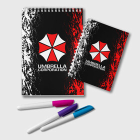 Блокнот с принтом UMBRELLA CORP в Ухте, 100% бумага | 48 листов, плотность листов — 60 г/м2, плотность картонной обложки — 250 г/м2. Листы скреплены удобной пружинной спиралью. Цвет линий — светло-серый
 | ada wong | biohazard | leon | nemesis | project resistance | raccoon city | re2 | resident evil 2 | rpd | stars | umbrella | ада вонг | амбрелла | немесис | ужасы