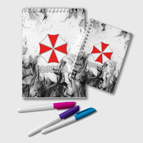 Блокнот с принтом UMBRELLA CORP в Ухте, 100% бумага | 48 листов, плотность листов — 60 г/м2, плотность картонной обложки — 250 г/м2. Листы скреплены удобной пружинной спиралью. Цвет линий — светло-серый
 | ada wong | biohazard | leon | nemesis | project resistance | raccoon city | re2 | resident evil 2 | rpd | stars | umbrella | ада вонг | амбрелла | немесис | ужасы