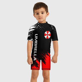 Детский купальный костюм 3D с принтом UMBRELLA CORP | АМБРЕЛЛА КОРП (Z) в Ухте, Полиэстер 85%, Спандекс 15% | застежка на молнии на спине | ada wong | biohazard | leon | nemesis | project resistance | raccoon city | re2 | resident evil 2 | rpd | stars | umbrella | ада вонг | амбрелла | немесис | ужасы