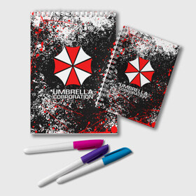 Блокнот с принтом UMBRELLA CORP в Ухте, 100% бумага | 48 листов, плотность листов — 60 г/м2, плотность картонной обложки — 250 г/м2. Листы скреплены удобной пружинной спиралью. Цвет линий — светло-серый
 | ada wong | biohazard | leon | nemesis | project resistance | raccoon city | re2 | resident evil 2 | rpd | stars | umbrella | ада вонг | амбрелла | немесис | ужасы