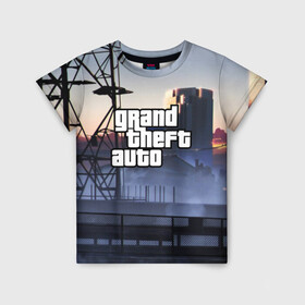 Детская футболка 3D с принтом Grand Theft Auto в Ухте, 100% гипоаллергенный полиэфир | прямой крой, круглый вырез горловины, длина до линии бедер, чуть спущенное плечо, ткань немного тянется | grand theft auto 2 | grand theft auto 3 | grand theft auto v | grand theft auto: san andreas | grand theft auto: vice city | gta 1 | gta 2 | gta 3 | gta 4 | gta 5 | gta online | gta v | город | игры