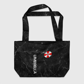 Пляжная сумка 3D с принтом UMBRELLA CORP в Ухте, 100% полиэстер | застегивается на металлическую кнопку; внутренний карман застегивается на молнию. Стенки укреплены специальным мягким материалом, чтобы защитить содержимое от несильных ударов
 | ada wong | biohazard | leon | nemesis | project resistance | raccoon city | re2 | resident evil 2 | rpd | stars | umbrella | ада вонг | амбрелла | немесис | ужасы