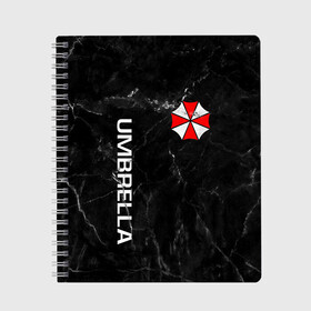 Тетрадь с принтом UMBRELLA CORP в Ухте, 100% бумага | 48 листов, плотность листов — 60 г/м2, плотность картонной обложки — 250 г/м2. Листы скреплены сбоку удобной пружинной спиралью. Уголки страниц и обложки скругленные. Цвет линий — светло-серый
 | ada wong | biohazard | leon | nemesis | project resistance | raccoon city | re2 | resident evil 2 | rpd | stars | umbrella | ада вонг | амбрелла | немесис | ужасы