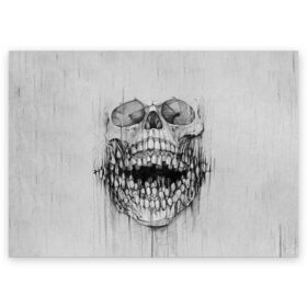 Поздравительная открытка с принтом Dentist skull в Ухте, 100% бумага | плотность бумаги 280 г/м2, матовая, на обратной стороне линовка и место для марки
 | blood | dentist | skull | teeth | губы | дантист | день стоматолога | зубной | зубы | кровь | подарок | стоматолог | череп