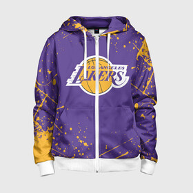 Детская толстовка 3D на молнии с принтом LA LAKERS в Ухте, 100% полиэстер |  манжеты и пояс оформлены широкой мягкой резинкой, двухслойный капюшон со шнурком для регулировки, спереди карманы и застежка-молния
 | america | basketball | kobe bryant | la | la lakers | lakers | los angeles lakers | nba | usa | баскетбол | кобе брайант | лос анджелес лейкерс | нба | сша