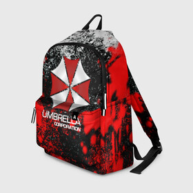 Рюкзак 3D с принтом UMBRELLA CORP в Ухте, 100% полиэстер | лямки с регулируемой длиной, сверху петелька, чтобы рюкзак можно было повесить на вешалку. Основное отделение закрывается на молнию, как и внешний карман. Внутри два дополнительных кармана, один из которых закрывается на молнию. По бокам два дополнительных кармашка | biohazard | biohazard 7 | crocodile | fang | game | hand | monster | new umbrella | resident evil | resident evil 7 | umbrella | umbrella corp | umbrella corporation | zombie | обитель