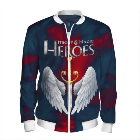 Мужской бомбер 3D с принтом Heroes of Might and Magic в Ухте, 100% полиэстер | застегивается на молнию, по бокам два кармана без застежек, по низу бомбера и на воротнике - эластичная резинка | game | heroes | heroes of might and magic | homm | might and magic | ubisoft | герои | герои меча | герои меча и магии | игра