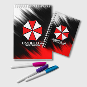 Блокнот с принтом UMBRELLA CORP в Ухте, 100% бумага | 48 листов, плотность листов — 60 г/м2, плотность картонной обложки — 250 г/м2. Листы скреплены удобной пружинной спиралью. Цвет линий — светло-серый
 | ada wong | biohazard | leon | nemesis | project resistance | raccoon city | re2 | resident evil 2 | rpd | stars | umbrella | ада вонг | амбрелла | немесис | ужасы