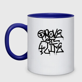 Кружка двухцветная с принтом GROVE STREET 4 LIFE в Ухте, керамика | объем — 330 мл, диаметр — 80 мм. Цветная ручка и кайма сверху, в некоторых цветах — вся внутренняя часть | grand theft auto | grove street | grove street 4 life | gta | gta 4 | gta 5 | gta sa | gta v | samp | san andreas | грув стрит | игры | самп | сан андреас