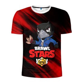 Мужская футболка 3D спортивная с принтом BRAWL STARS в Ухте, 100% полиэстер с улучшенными характеристиками | приталенный силуэт, круглая горловина, широкие плечи, сужается к линии бедра | Тематика изображения на принте: bibi | brawl stars | crow | el brown | leon | leon shark | max | sally leon | shark | stars | werewolf | акула | биби | ворон | леон | оборотень
