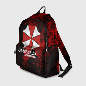 Рюкзак 3D с принтом UMBRELLA CORP в Ухте, 100% полиэстер | лямки с регулируемой длиной, сверху петелька, чтобы рюкзак можно было повесить на вешалку. Основное отделение закрывается на молнию, как и внешний карман. Внутри два дополнительных кармана, один из которых закрывается на молнию. По бокам два дополнительных кармашка | biohazard | biohazard 7 | crocodile | fang | game | hand | monster | new umbrella | resident evil | resident evil 7 | umbrella | umbrella corp | umbrella corporation | zombie | обитель