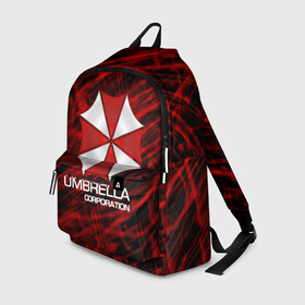 Рюкзак 3D с принтом UMBRELLA CORP в Ухте, 100% полиэстер | лямки с регулируемой длиной, сверху петелька, чтобы рюкзак можно было повесить на вешалку. Основное отделение закрывается на молнию, как и внешний карман. Внутри два дополнительных кармана, один из которых закрывается на молнию. По бокам два дополнительных кармашка | biohazard | biohazard 7 | crocodile | fang | game | hand | monster | new umbrella | resident evil | resident evil 7 | umbrella | umbrella corp | umbrella corporation | zombie | обитель