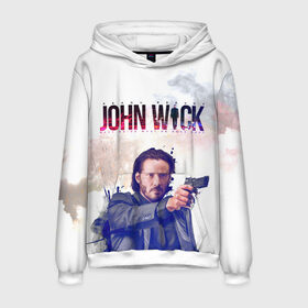 Мужская толстовка 3D с принтом John Wick в Ухте, 100% полиэстер | двухслойный капюшон со шнурком для регулировки, мягкие манжеты на рукавах и по низу толстовки, спереди карман-кенгуру с мягким внутренним слоем. | john wick | keanu reeves | боевик | джон уик | киану ривз | кино | пистолет | фильм