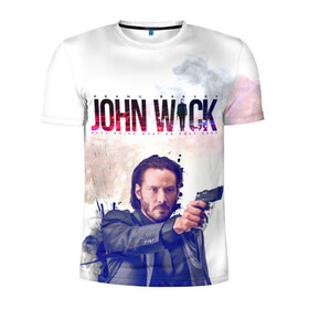 Мужская футболка 3D спортивная с принтом John Wick в Ухте, 100% полиэстер с улучшенными характеристиками | приталенный силуэт, круглая горловина, широкие плечи, сужается к линии бедра | john wick | keanu reeves | боевик | джон уик | киану ривз | кино | пистолет | фильм