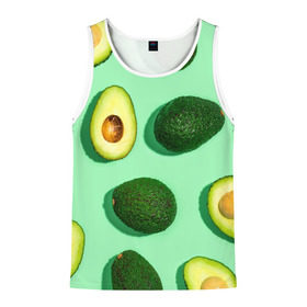Мужская майка 3D с принтом АВАКАДО в Ухте, 100% полиэстер | круглая горловина, приталенный силуэт, длина до линии бедра. Пройма и горловина окантованы тонкой бейкой | Тематика изображения на принте: ovakado | авокадо | фрукты