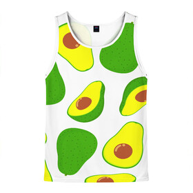 Мужская майка 3D с принтом АВОКАДО в Ухте, 100% полиэстер | круглая горловина, приталенный силуэт, длина до линии бедра. Пройма и горловина окантованы тонкой бейкой | Тематика изображения на принте: ovakado | авокадо | фрукты