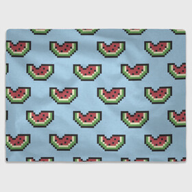 Плед 3D с принтом Пиксельный арбуз в Ухте, 100% полиэстер | закругленные углы, все края обработаны. Ткань не мнется и не растягивается | Тематика изображения на принте: minecraft | арбуз | арбузы | майнкрафт | пиксели | пиксель | фрукт | фрукты | ягода | ягоды