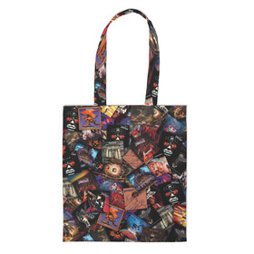 Шоппер 3D с принтом Judas Priest Дискография в Ухте, 100% полиэстер | Плотность: 200 г/м2; Размер: 34×35 см; Высота лямок: 30 см | discography | heavy metal | альбом | джудас прист | метал | обложка | паттерн | рок | хэви метал