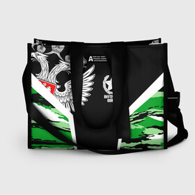 Сумка-шоппер 3D с принтом Внутренние войска в Ухте, 100% полиэстер | застегивается на металлическую кнопку; внутренний карман застегивается на молнию. Стенки укреплены специальным мягким материалом, чтобы защитить содержимое от несильных ударов
 | army | армия | берет | вв | вв мвд | внутренние войска | герб | краповый | мвд | орел. надпись | россии | российский | россия | русский | рф | силовики | солдат | спецназ | увд | флаг